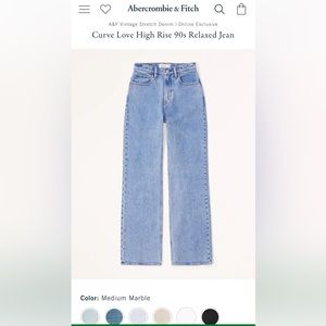 A&F Curve Love 90s Relaxed Jean - size 27